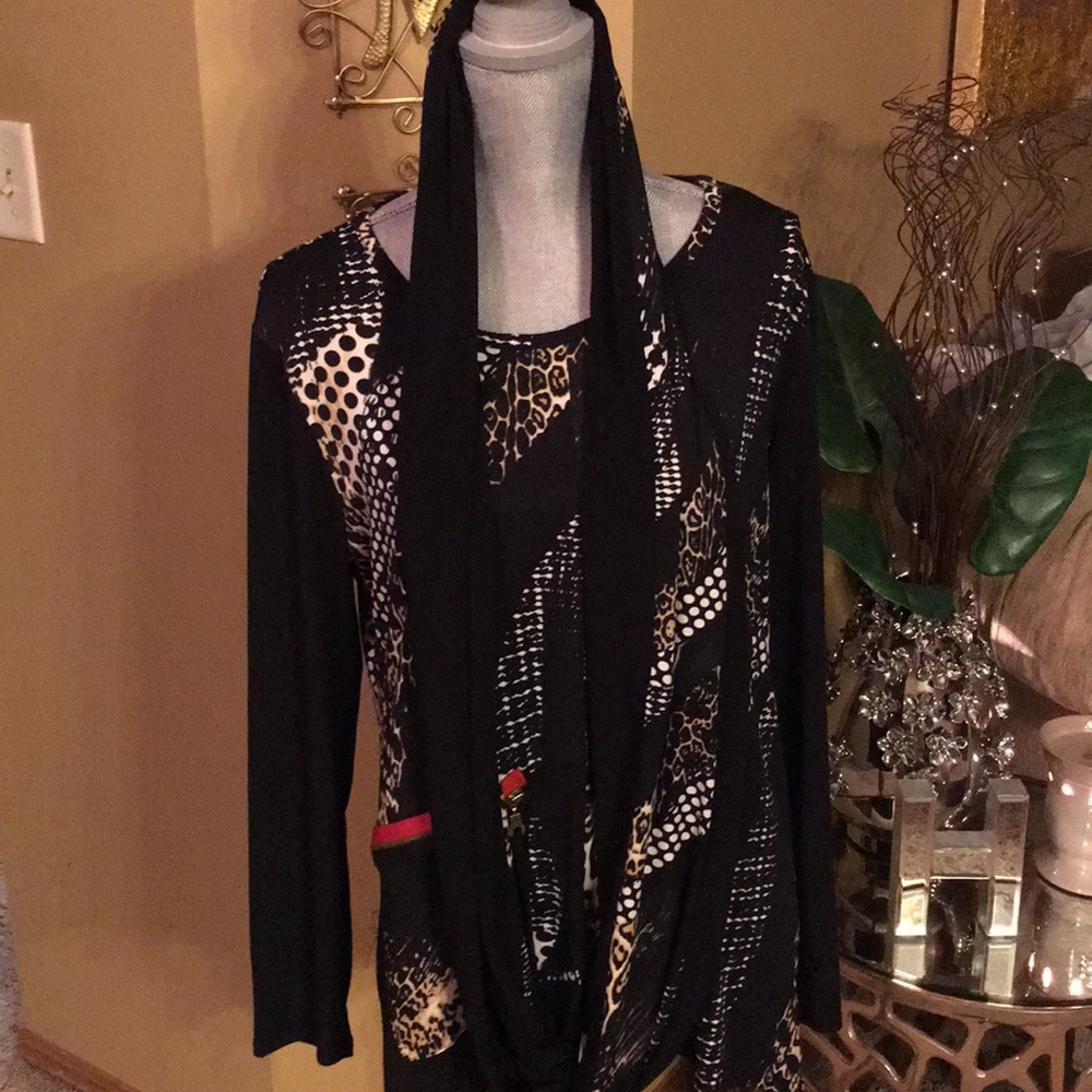 NWOT Peck & Peck Tunic with scarf 🧣Size L